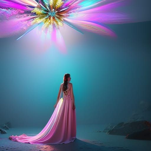 Bathing Beauty in Dreamlike Digital Painting