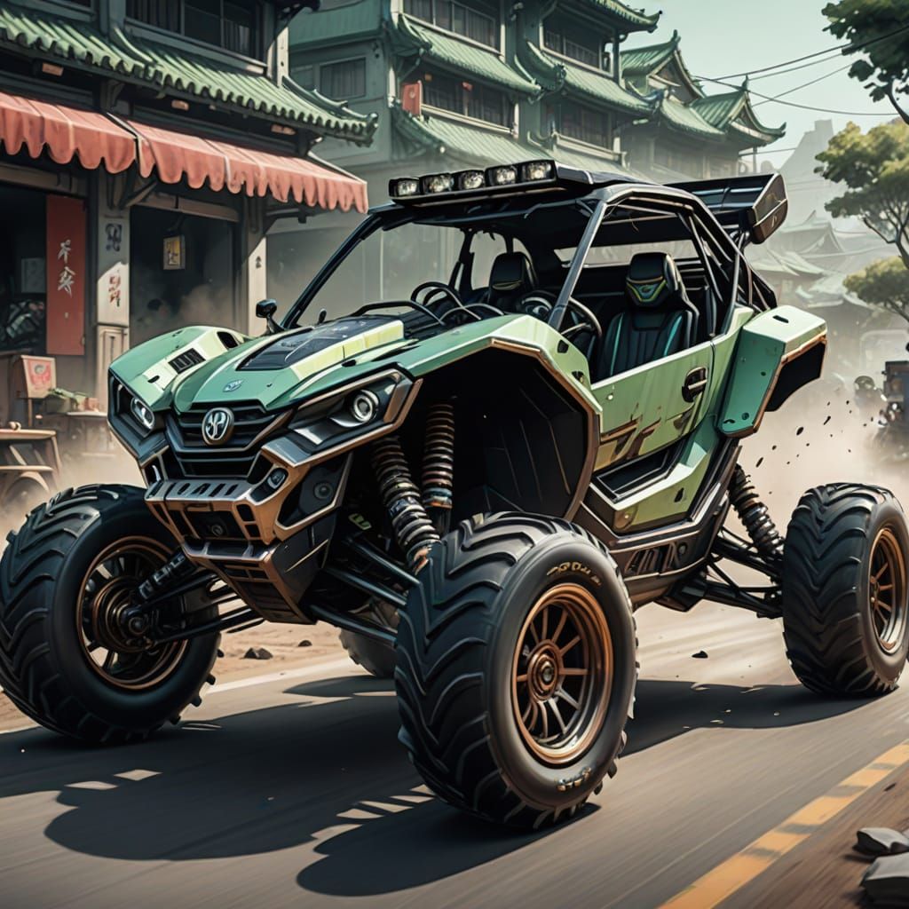 Race Buggy Concept Art in Copic Marker Style