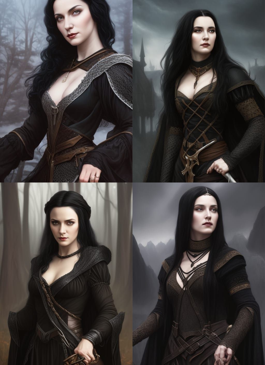 Dark Fantasy: Pale Medieval Woman Portrait in Unreal Engine