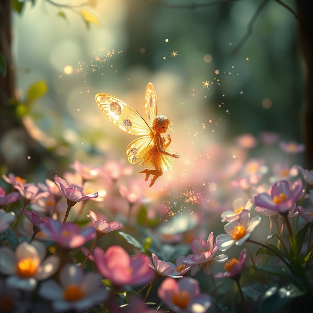 Ethereal Fairy in Vibrant Glass Forest