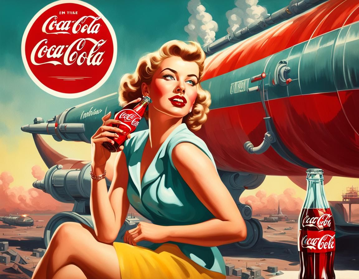 1950s Ad Style: Woman, Coca-Cola, and Missile