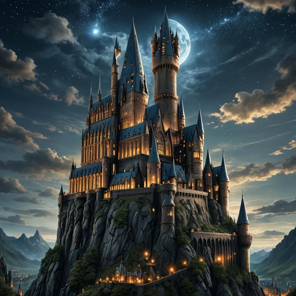 Fantasy Castle at Night: Digital Matte Painting