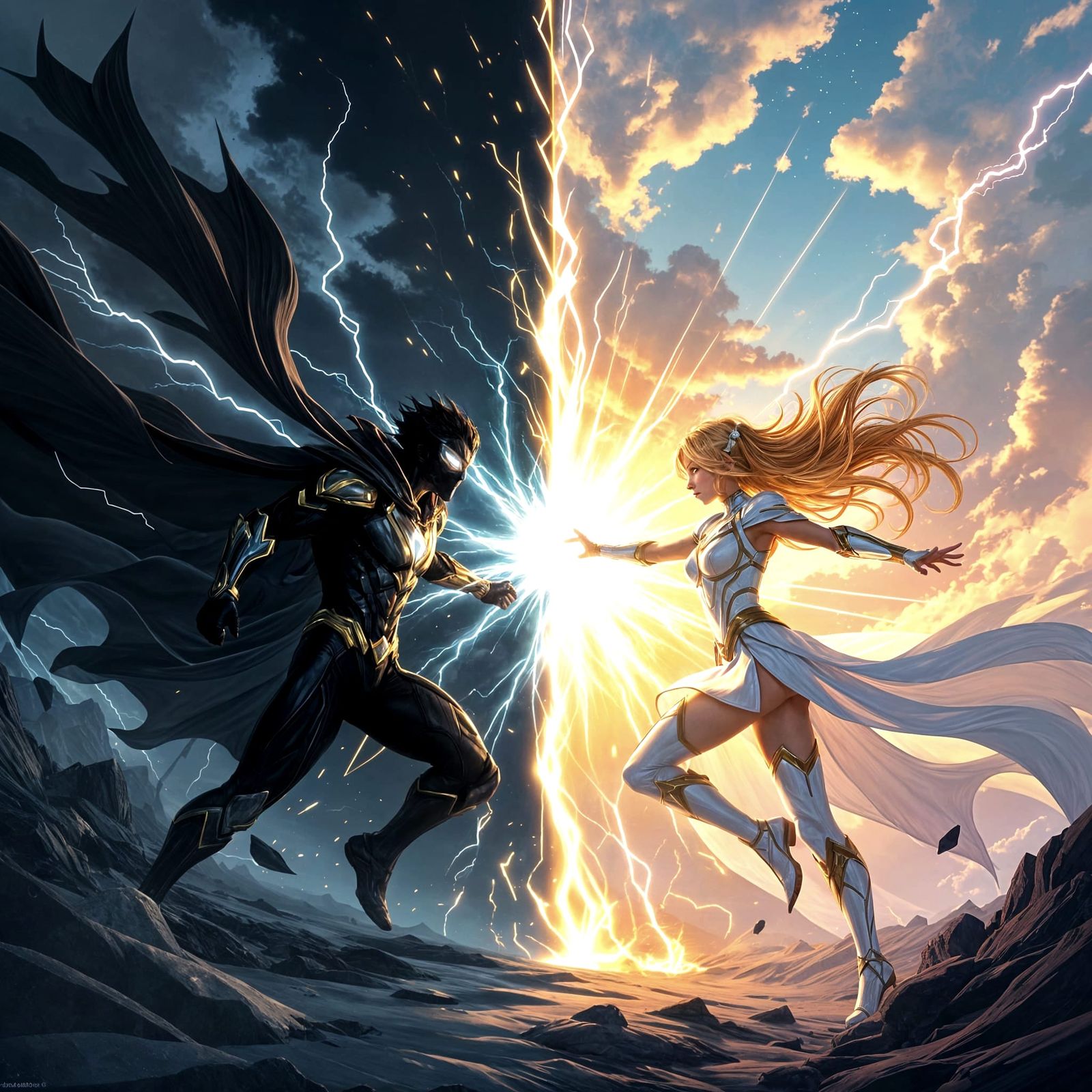 Anime Hero Showdown: Light vs. Dark Battle