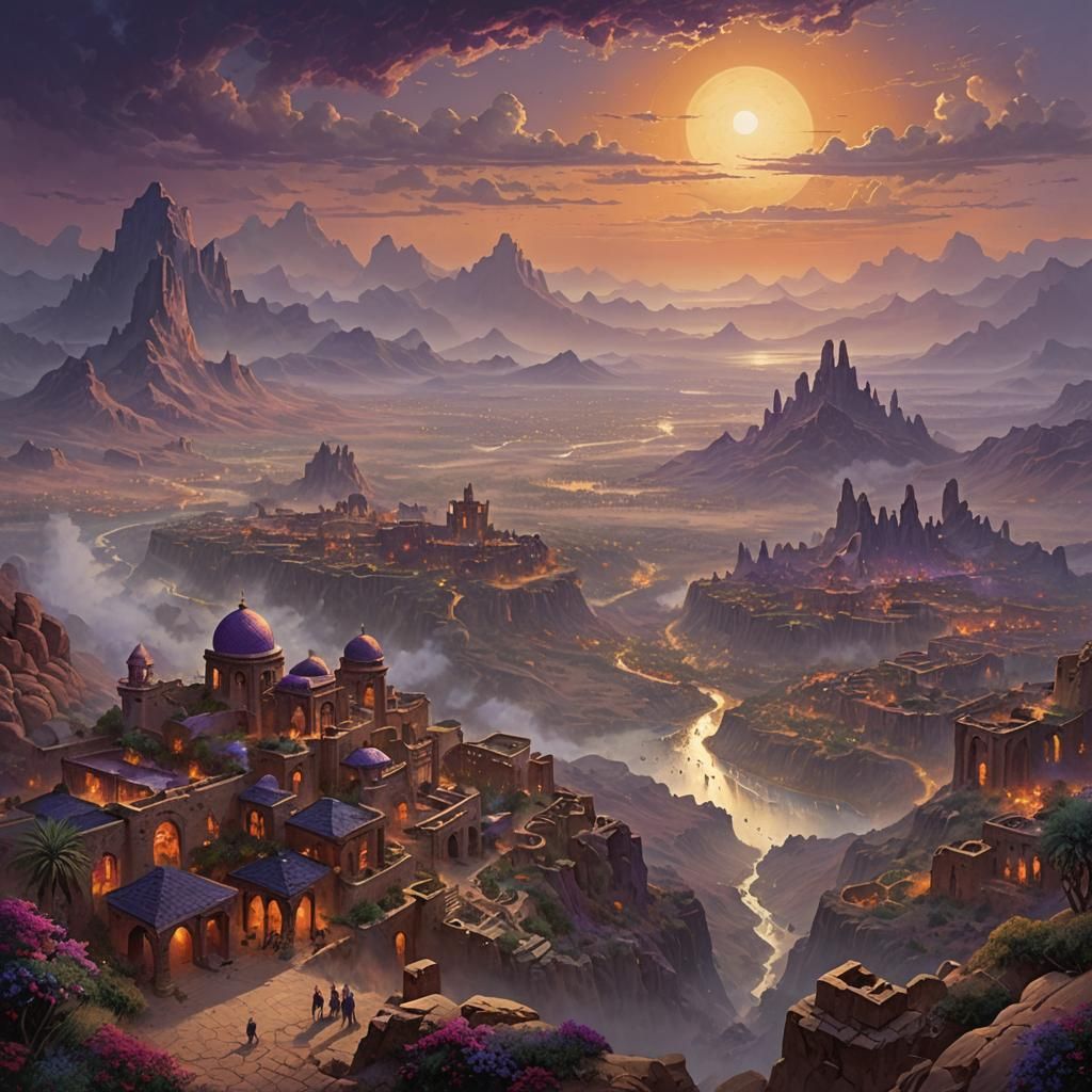 Lost Desert City Unveiled at Sunset