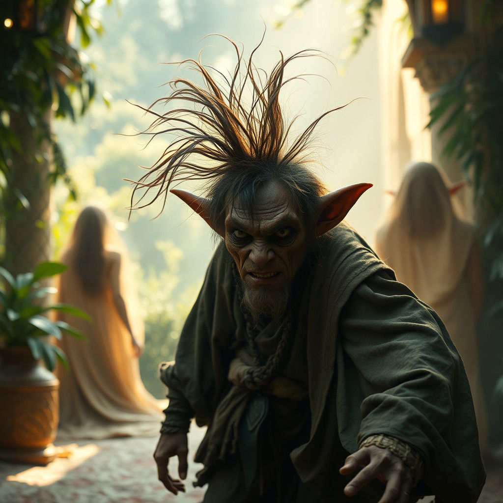 Hobgoblin Invades Harem in Pre-Raphaelite Style