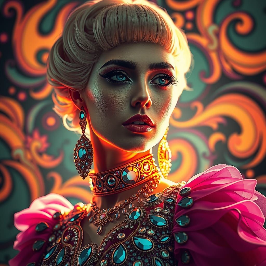 Lady Gaga in Art Nouveau Portrait