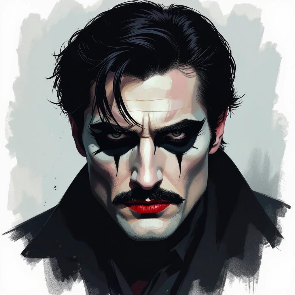 Film Noir Portrait: Man in The Crow Makeup