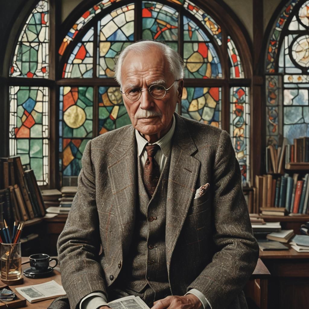 Carl Jung in His Study: Photorealistic Portrait