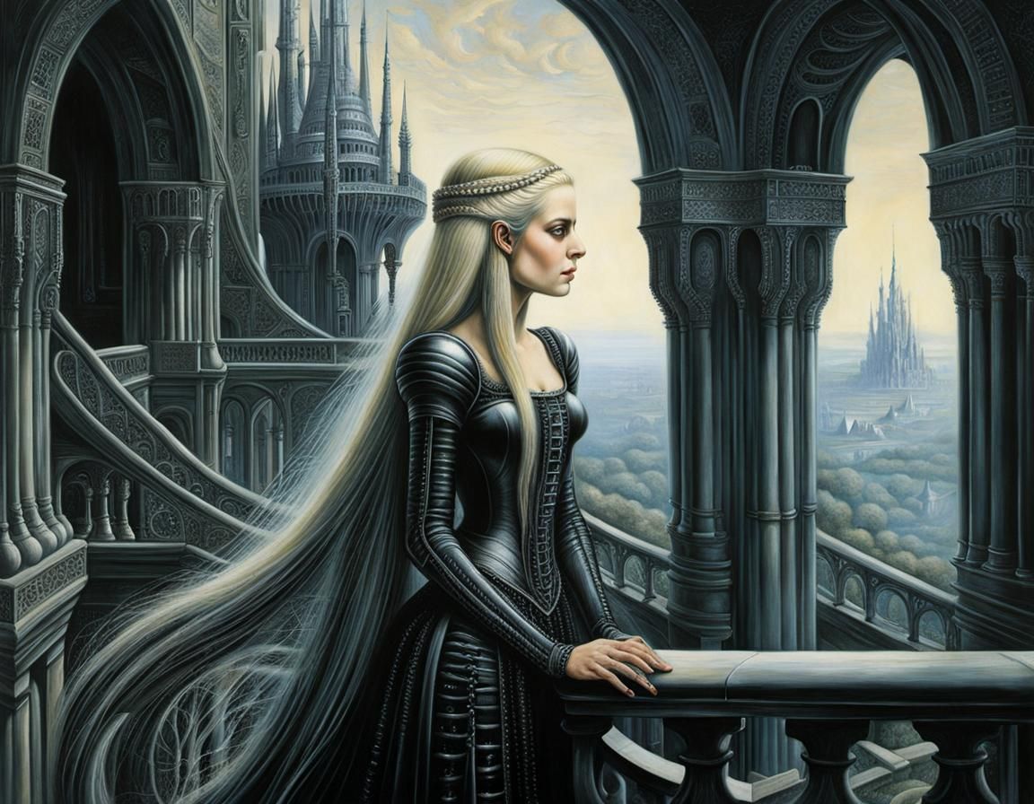 Rapunzel Portrait in Giger Style