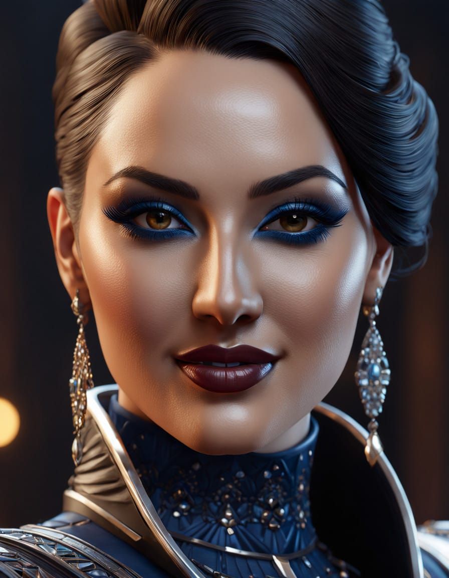 Vibrant Art Deco Portrait of a Middle Eastern Woman