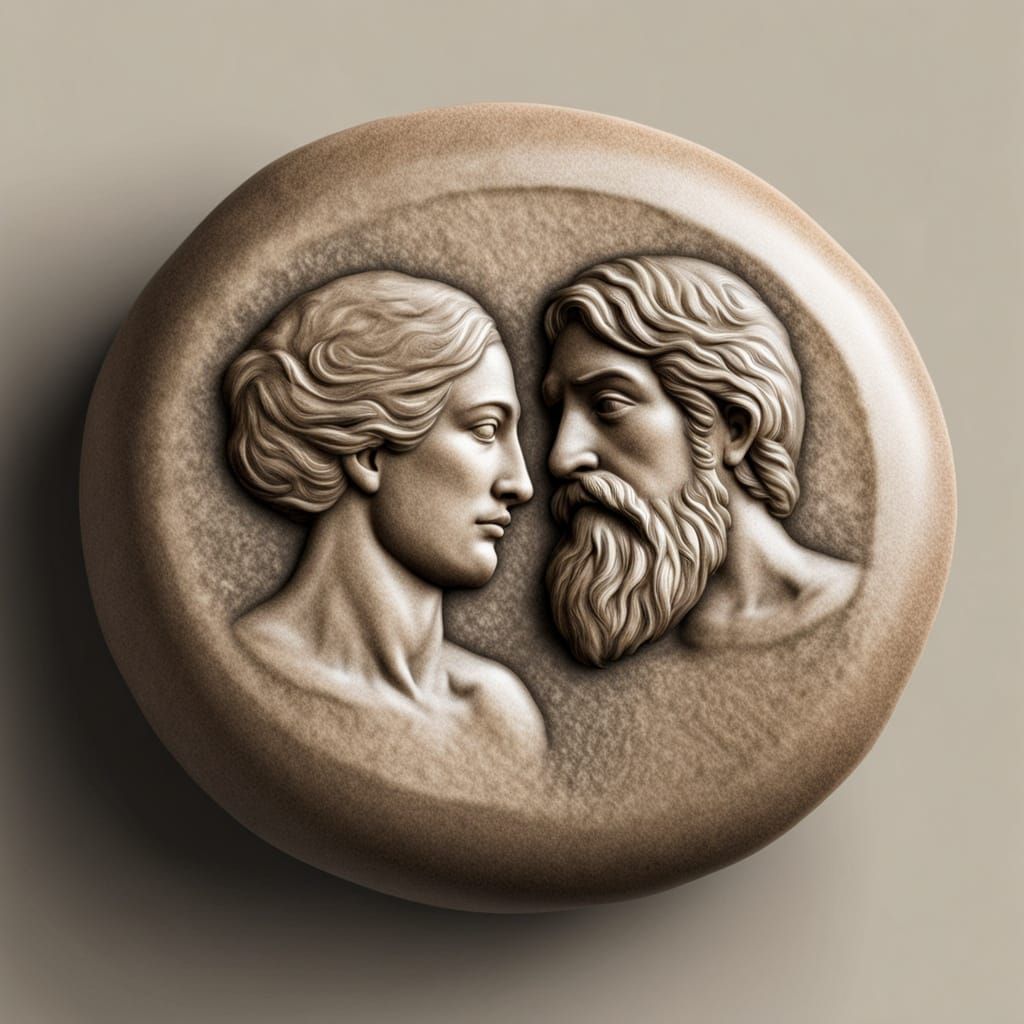 Stone Carving of Adam & Eve Emoticon