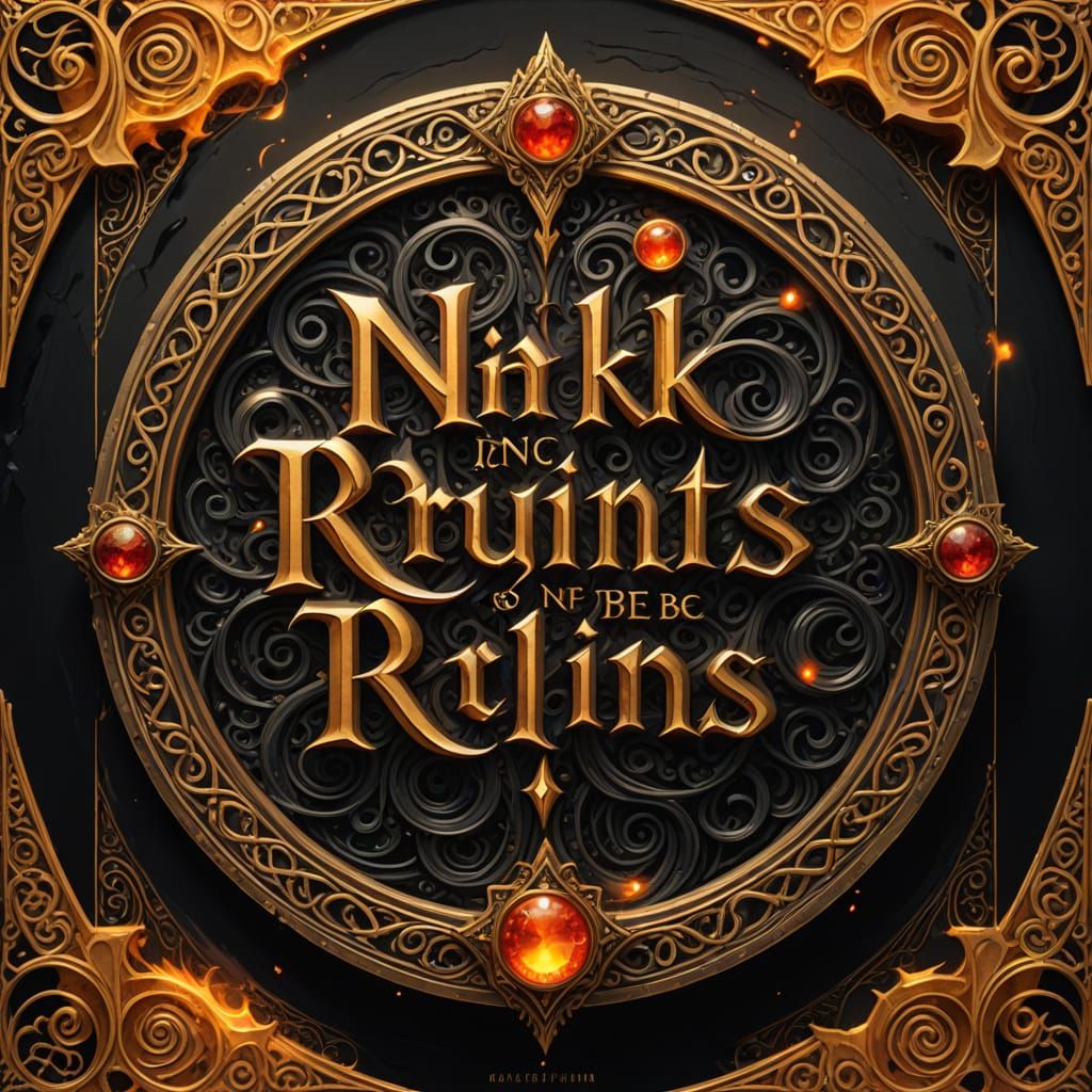 Elegant Title Art in Golden Calligraphy with Celtic Patterns