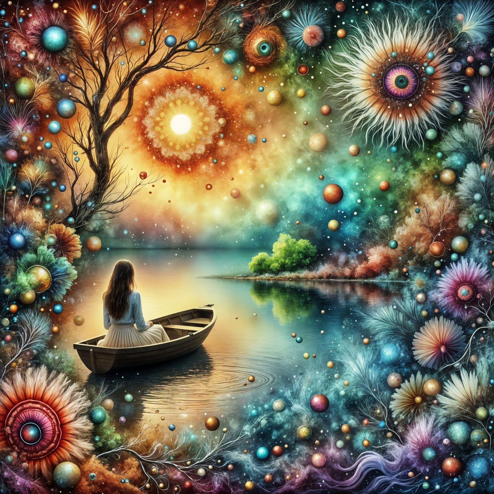 Boat on a River with Kaleidoscope Eyes