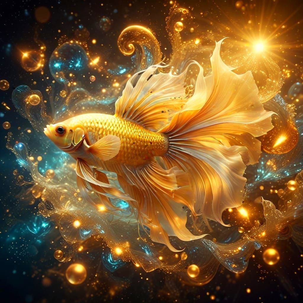 Vibrant Siamese Fish in Ethereal Bokeh