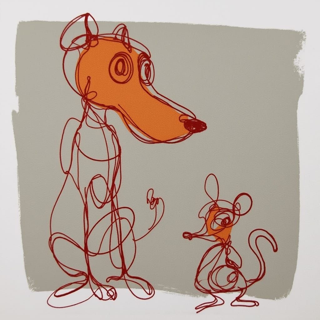 minimalist brushstrokes.