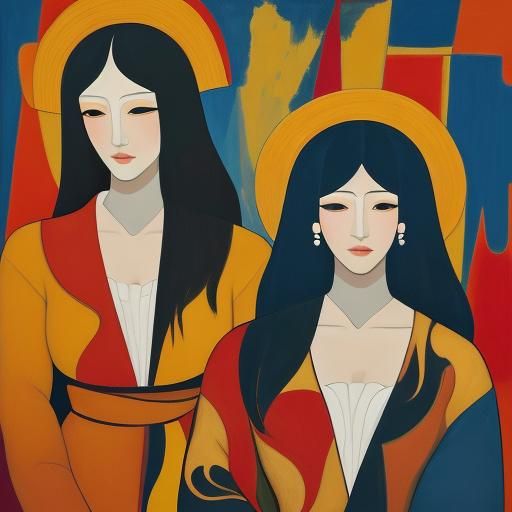 Ingres-Inspired Portrait with Cubist Influences
