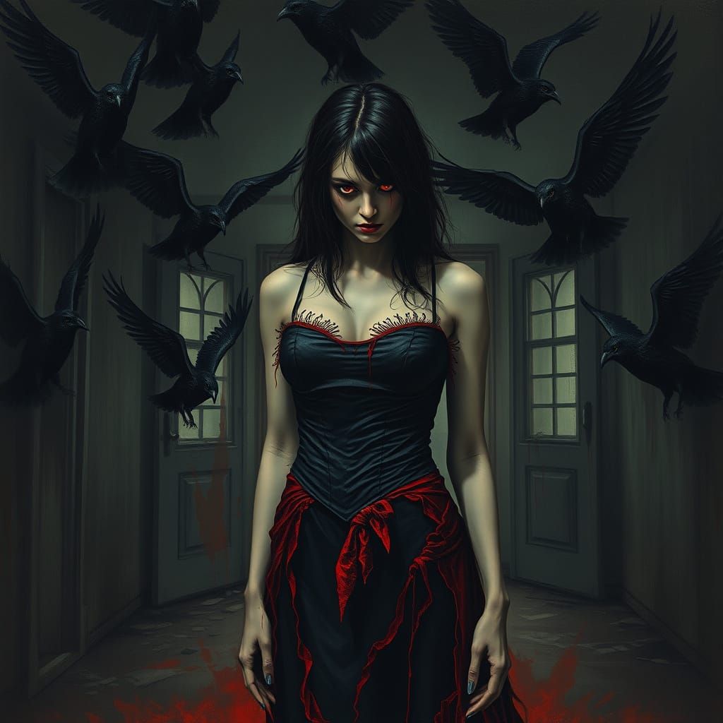 Dark Sorceress in Crimson Abode