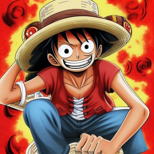 Monkey D. Luffy on Treasure Chest, Comic Art