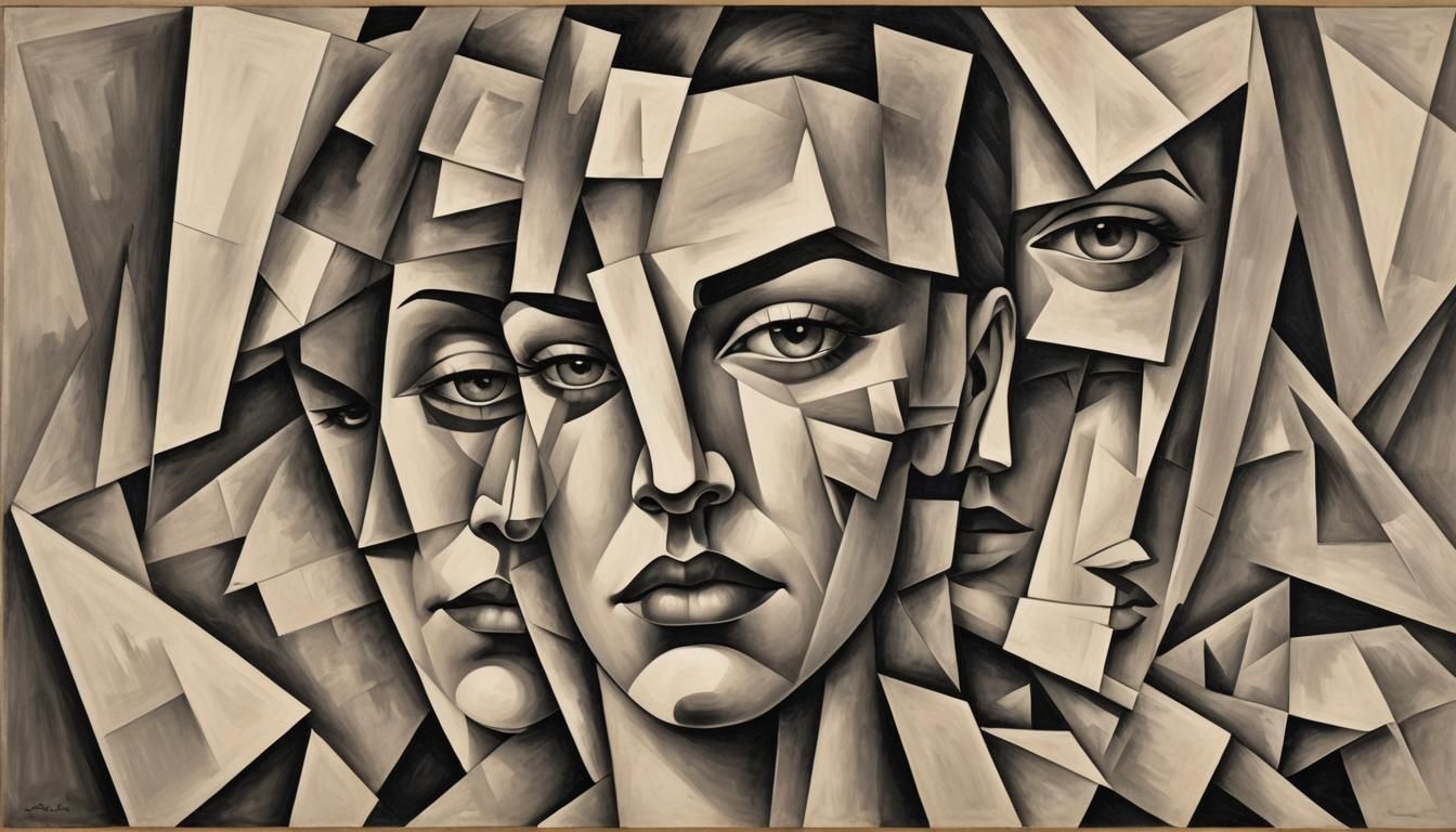 Fragmented Portrait: Emotions in Abstract Cubism Style