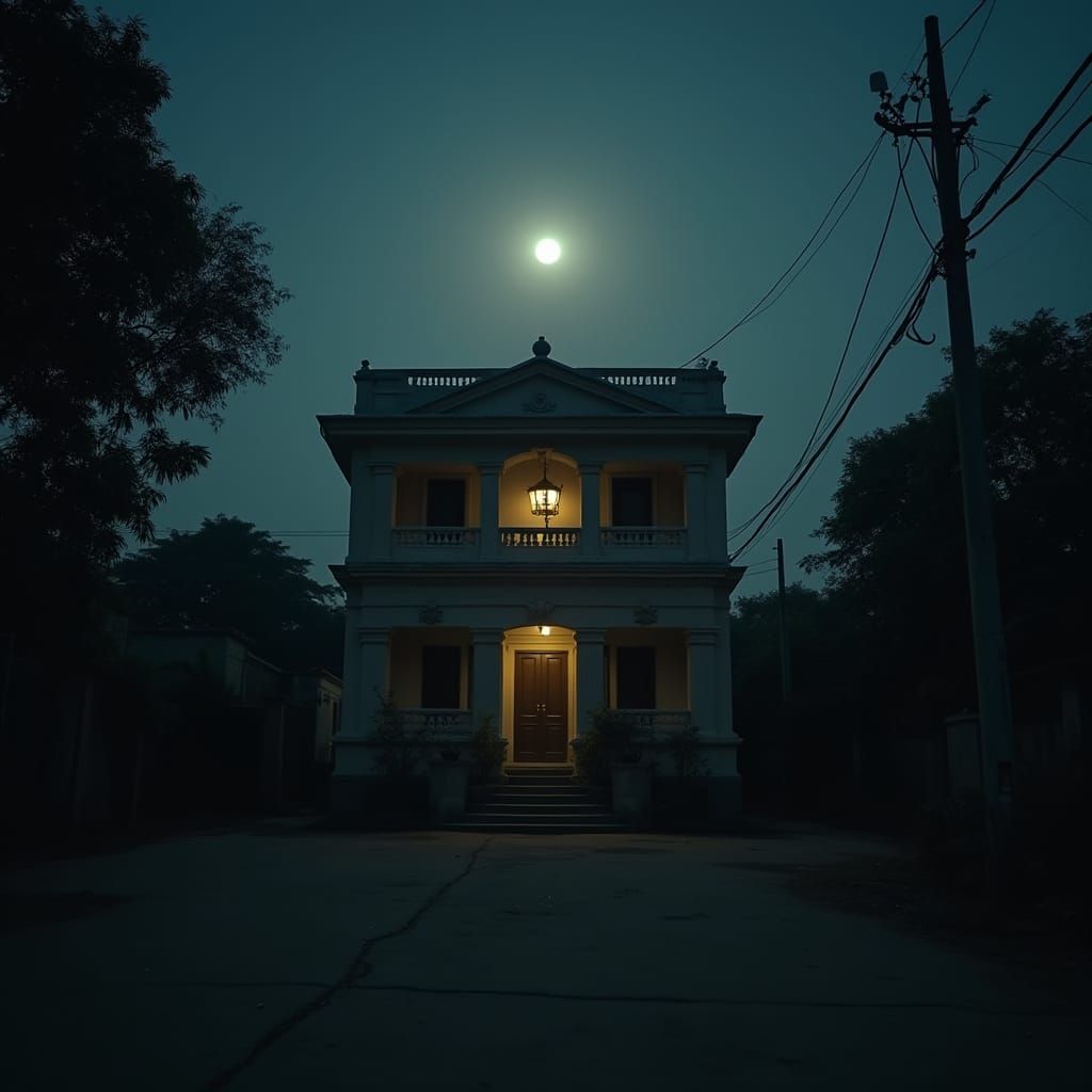 Majestic Kolkata Building Under Moonlight