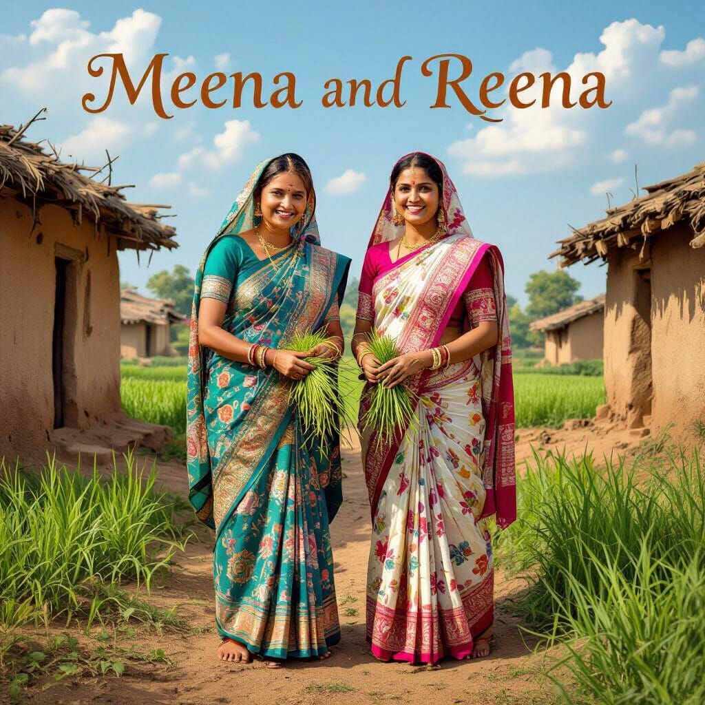 Indian Village Women in Traditional Dress