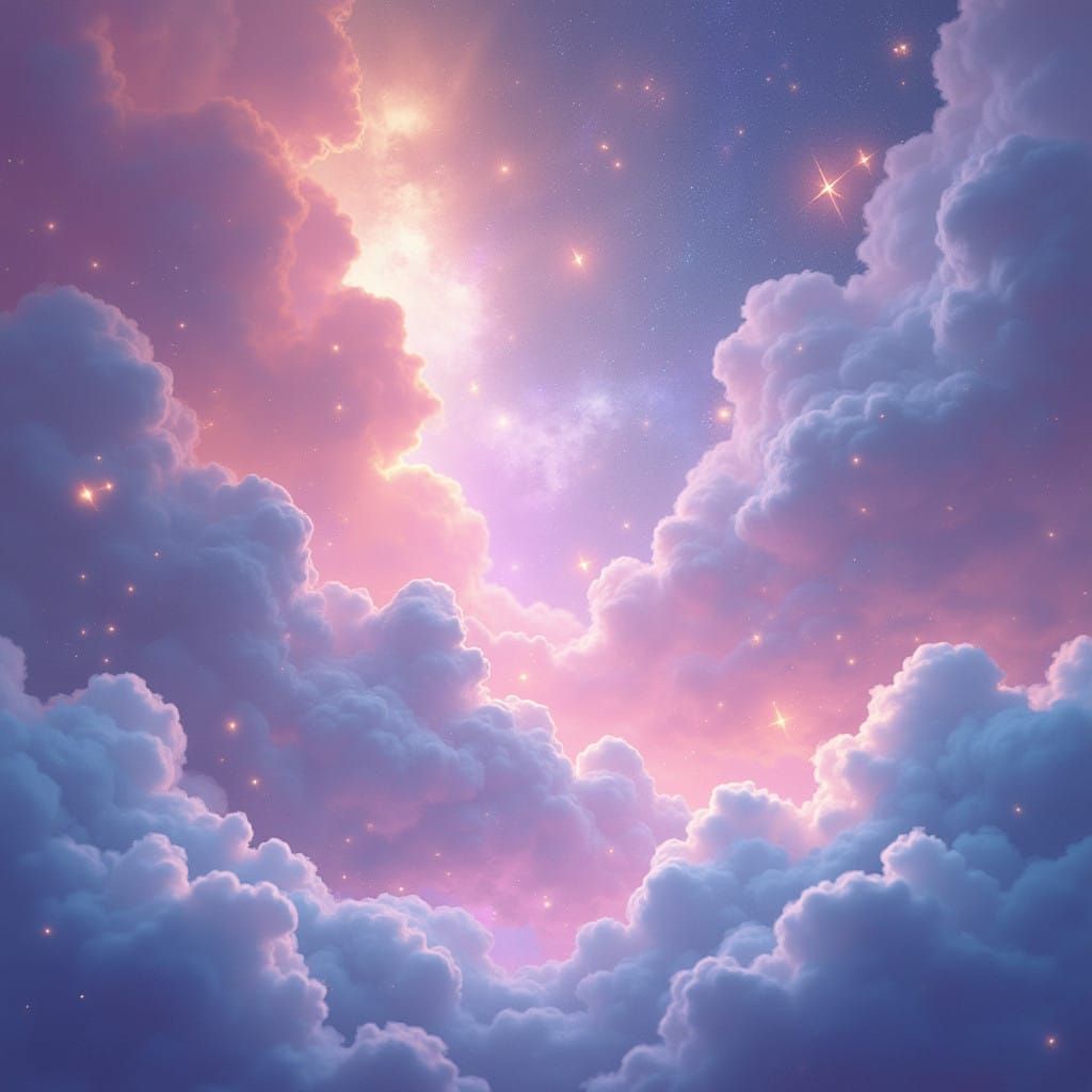 Mystical Scene in Pastel Galaxy Aesthetic