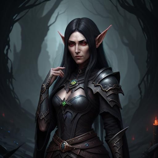 Fantasy Art of an Earthdawn Elf Necromancer