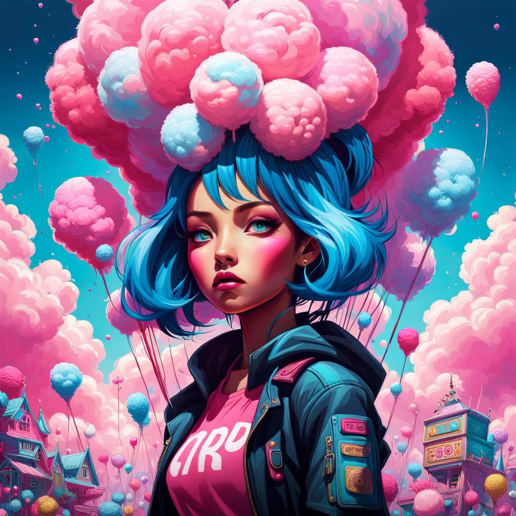 Hyperdetailed Colorful 3D Art: Cotton Candy Words
