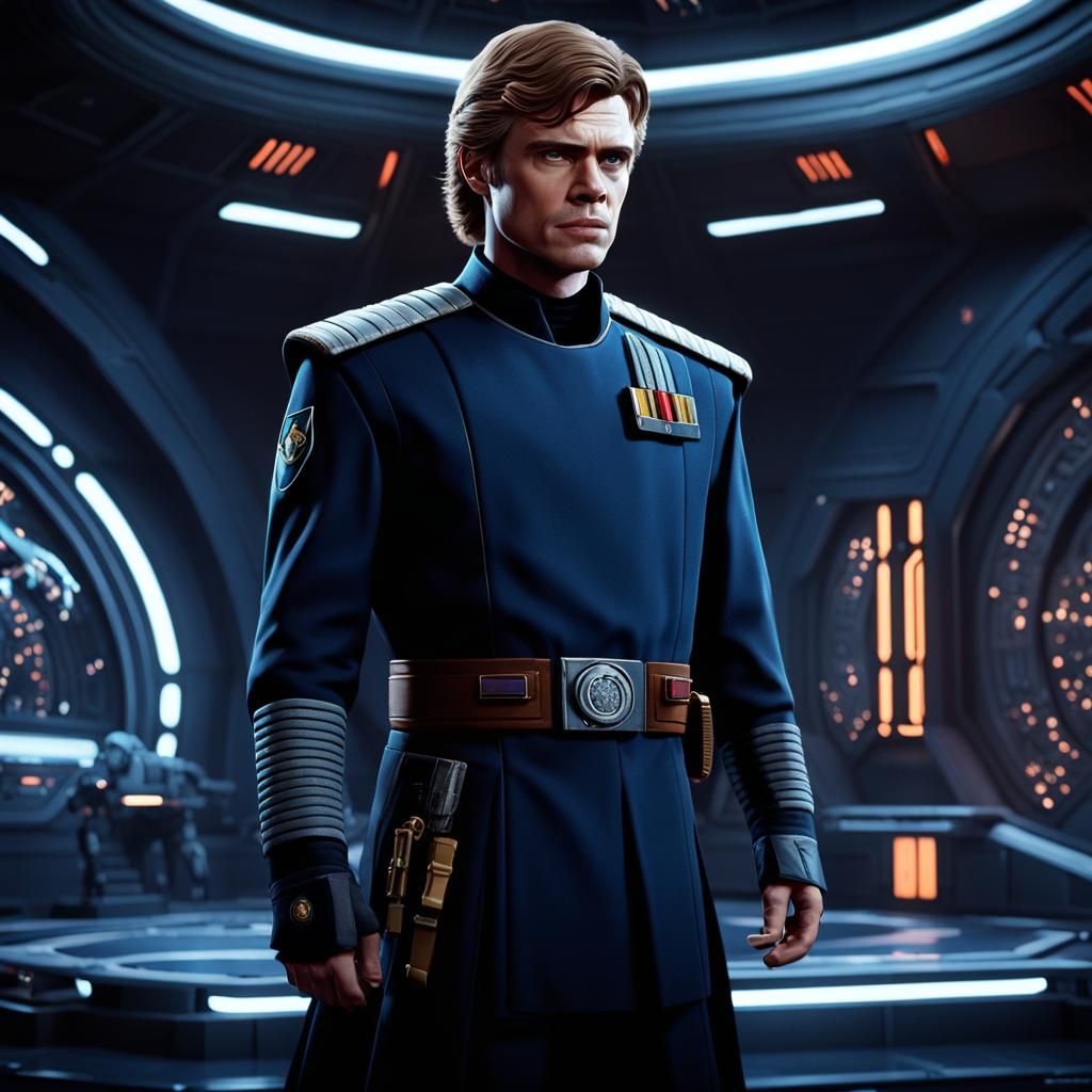 Galactic Starfleet Officer in Cosmic Splendor