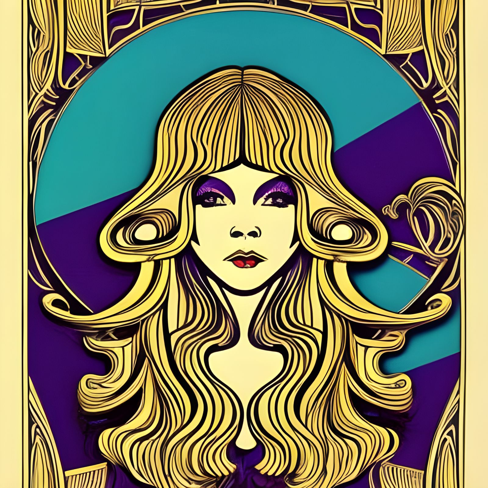 1960s Art Nouveau Pop Art