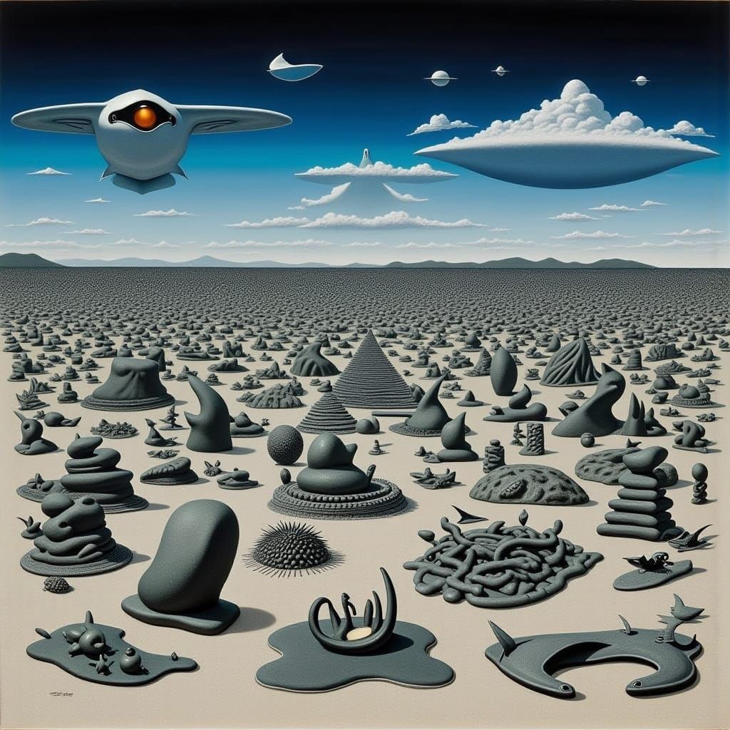 Alien Planet Beach Landscape in Black Sand