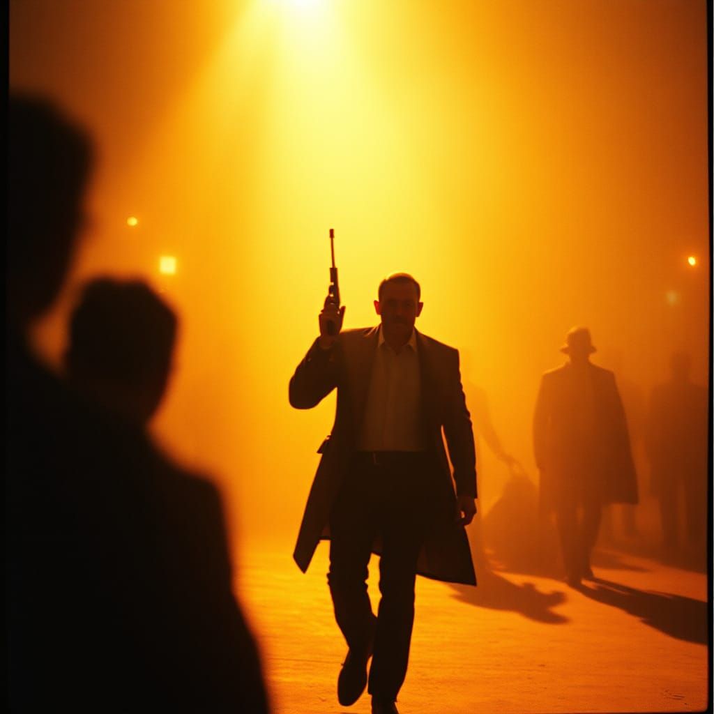 Dramatic Film Still with Cinematic Lighting