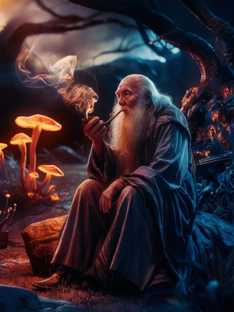 Old wise and a good pipe