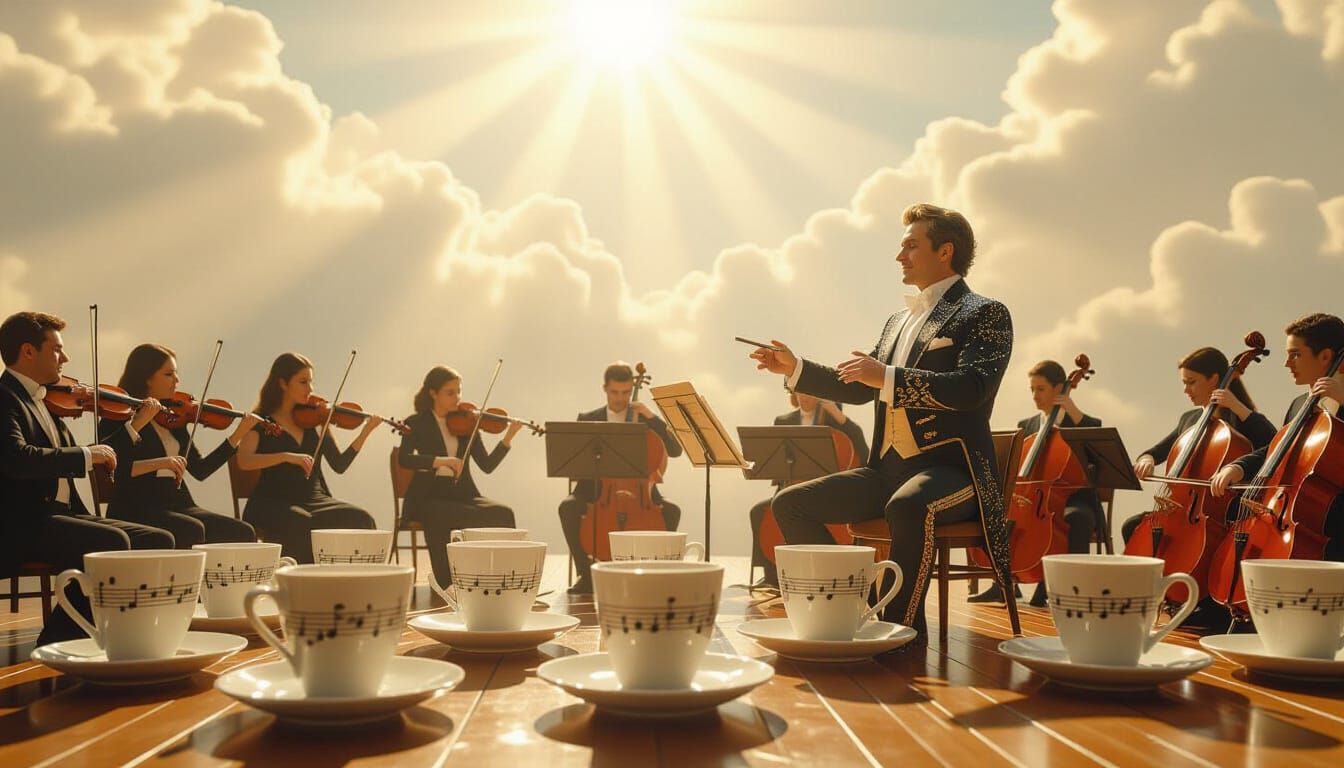 Coffee Cup Symphony in Photorealistic Style