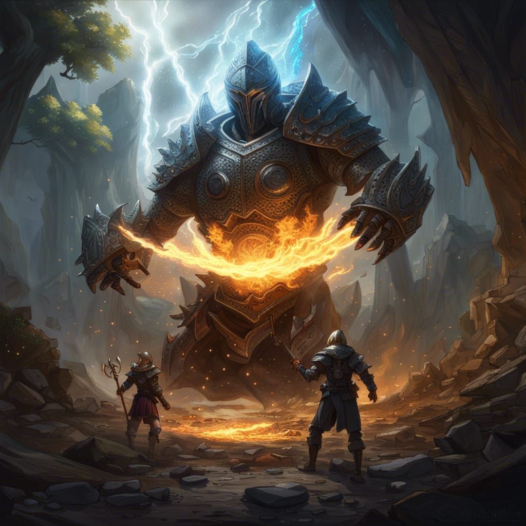 Magicians Clash With Titans in Dark Fantasy Landscape