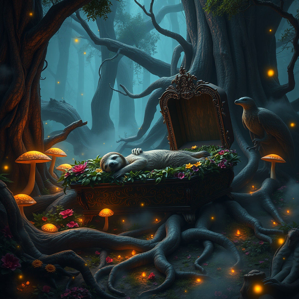 Sloth's Funeral in Mystical Twilight Forest