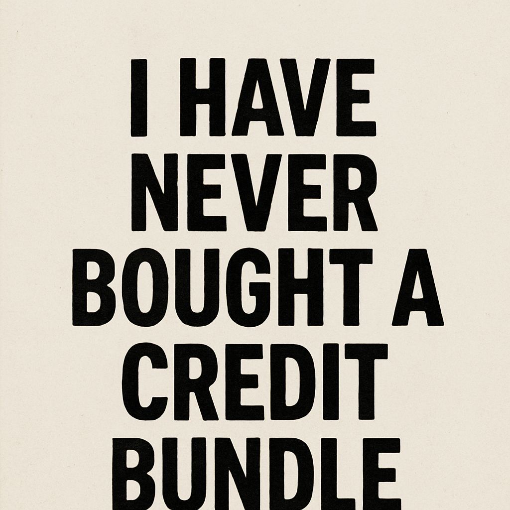 Says "I have never bought a credit bundle"