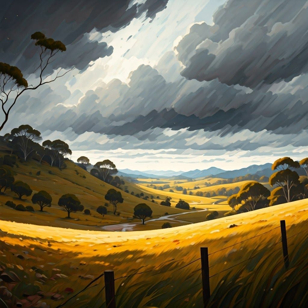 Misty Australian Countryside in a Wet Year