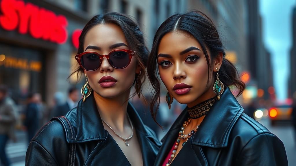 Street Style Twins at NYFW in Hyperrealistic Detail