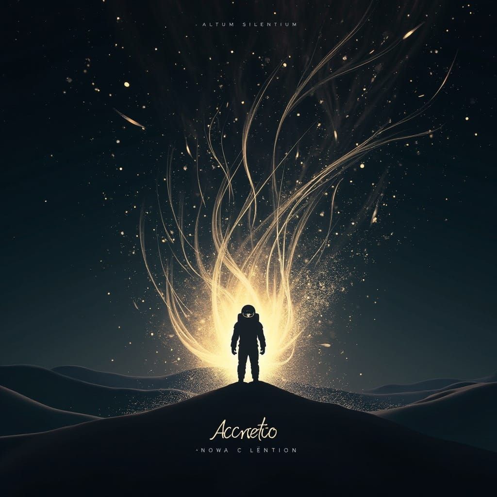 Post-Rock Album Cover: Astronaut in Cosmic Swirls