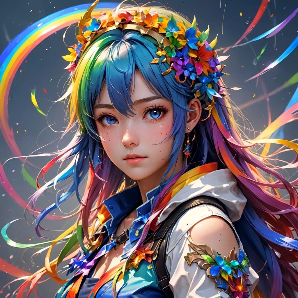 Rainbow in 3D Anime Art Style