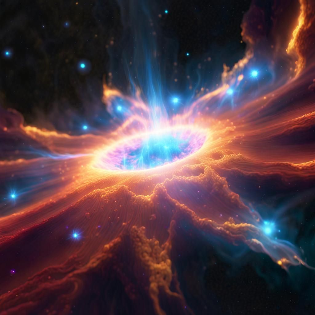 Bubbling Plasma Star in Deep Color Matte Painting