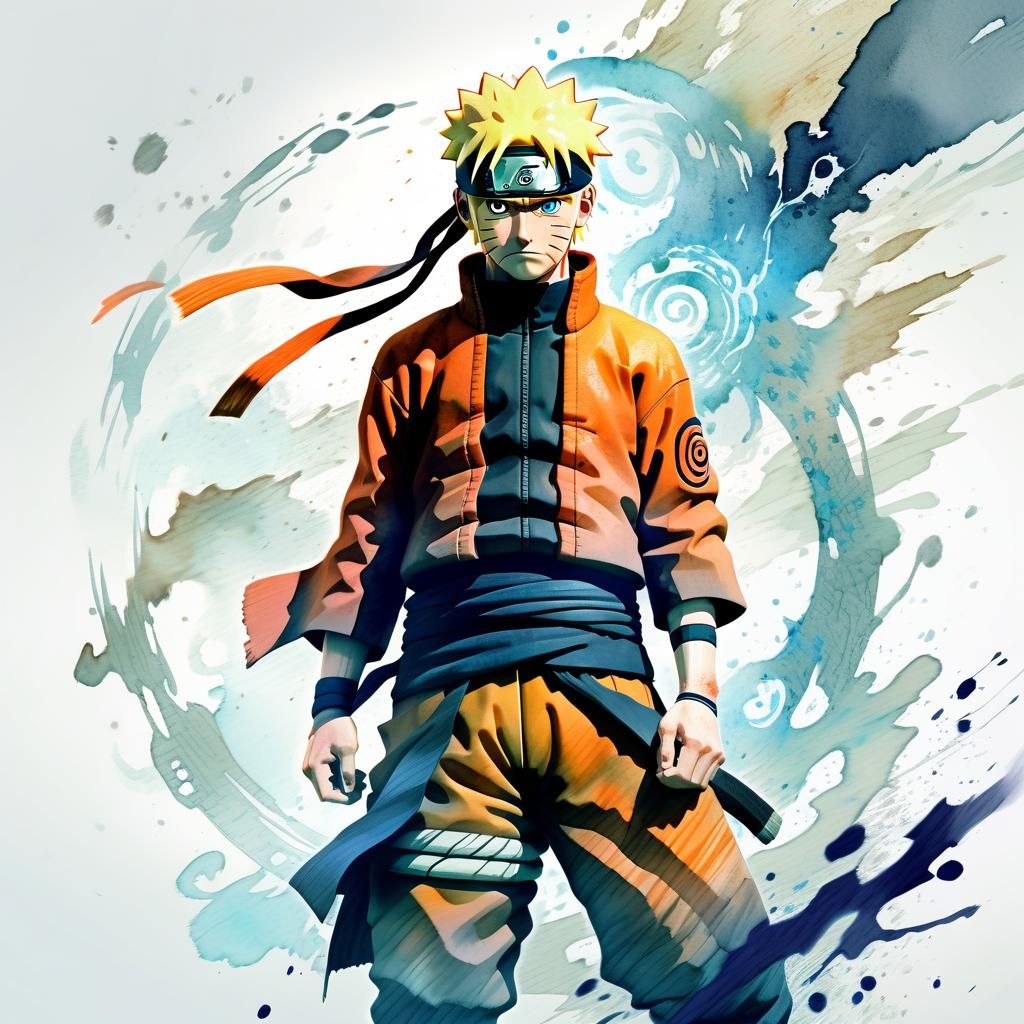 Naruto in Watercolor Wonderland Illustration