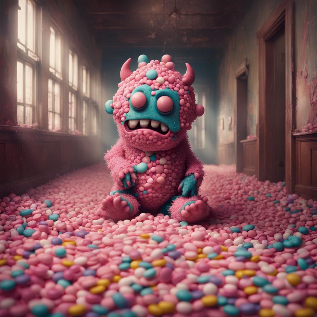 Pill Monster Escapes Asylum: Digital Matte Painting
