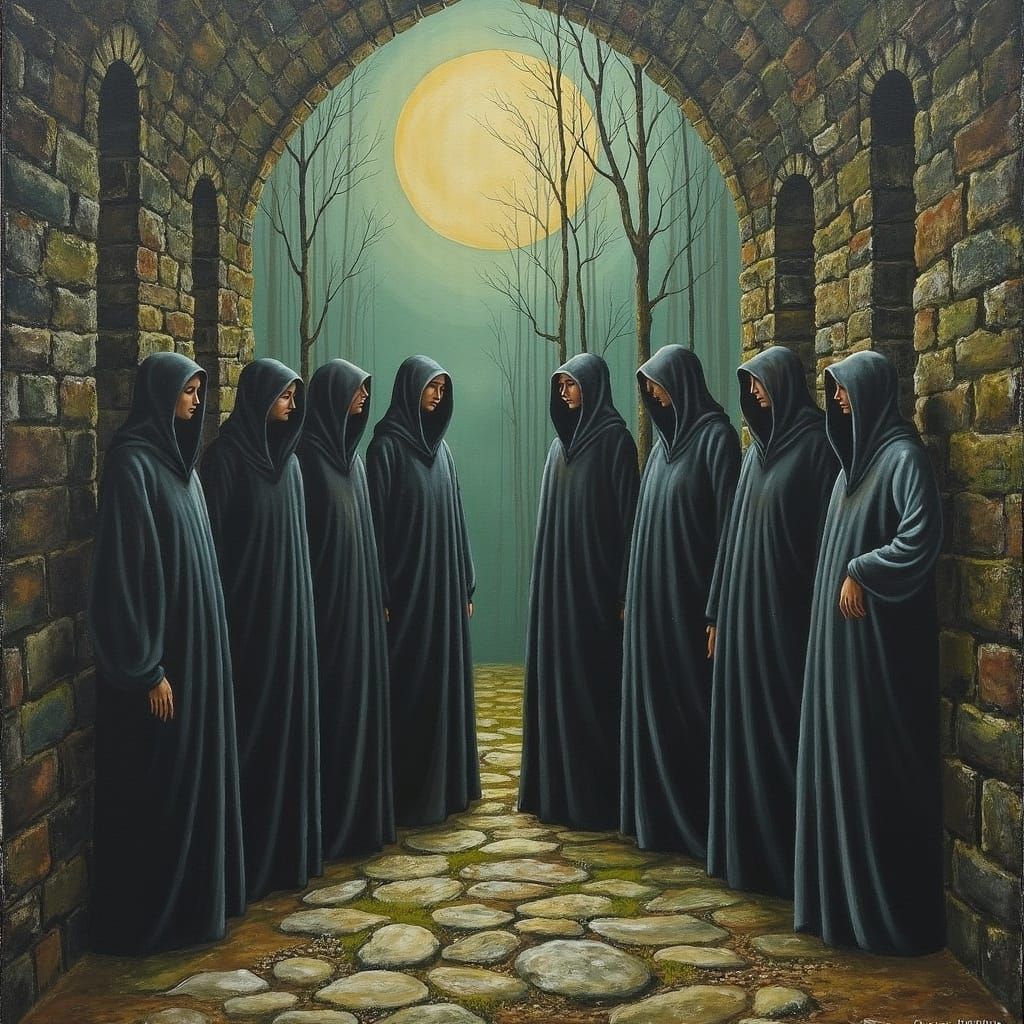 Mystical Women in Dark Surrealist Style