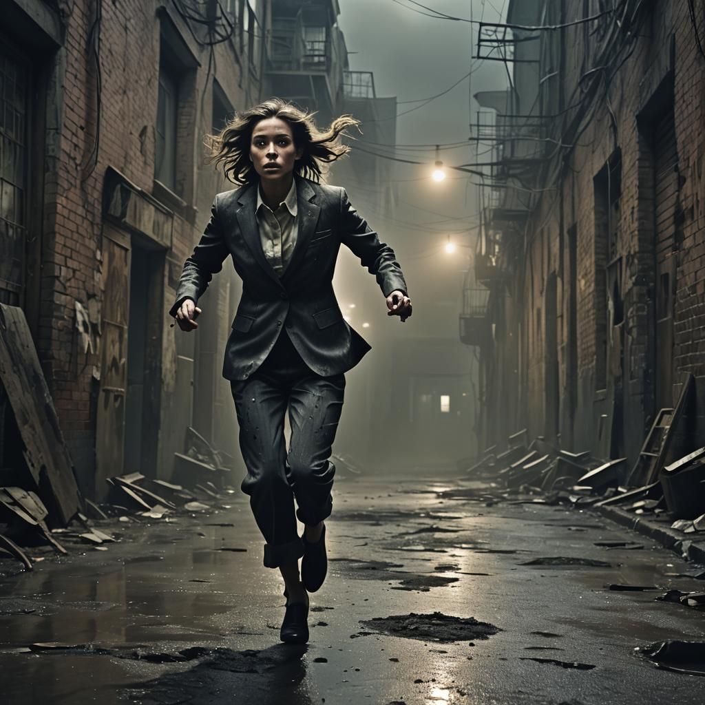 Eerie Alleyway: A Dark Surrealist Escape