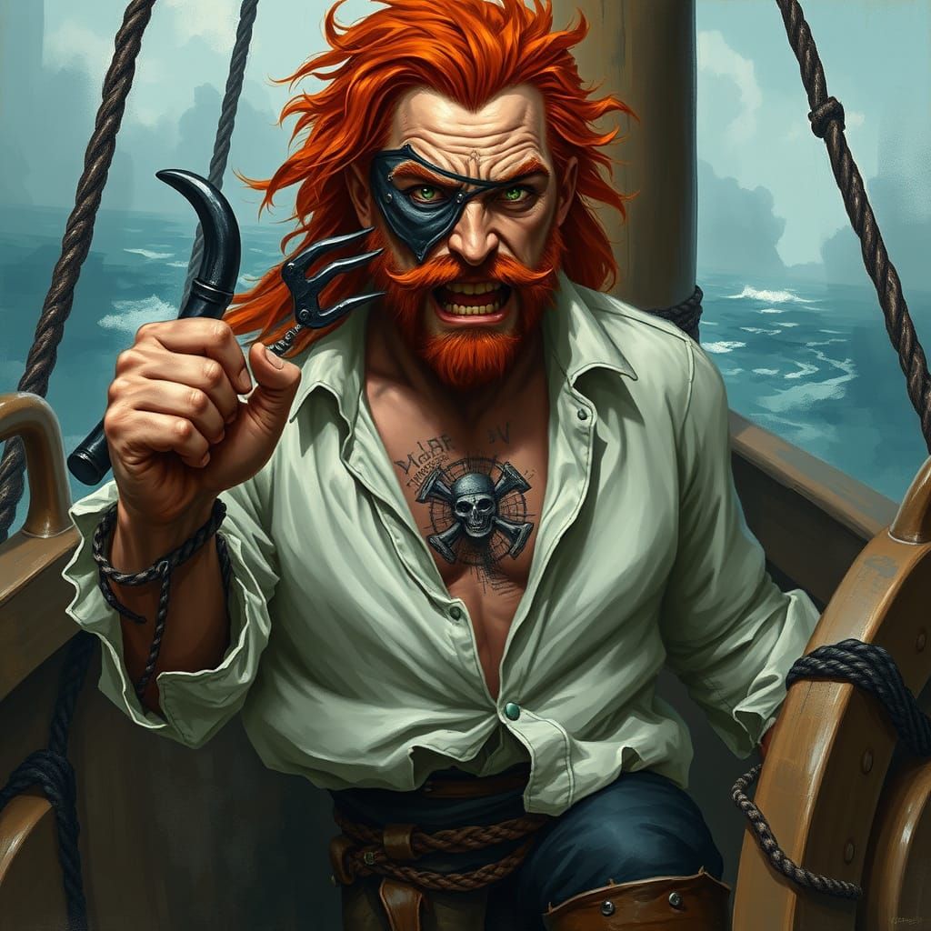 Fearsome Captain Josh Long in Gritty Pirate Style