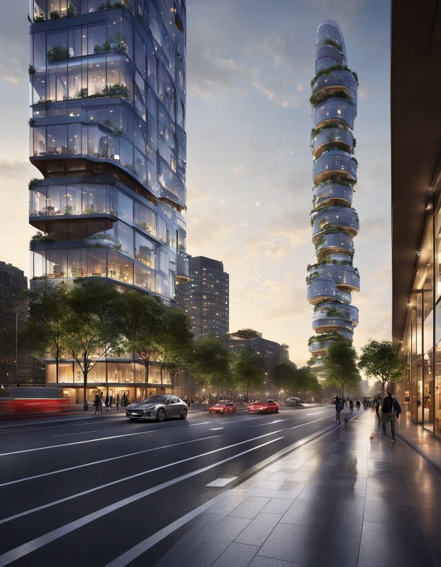 City of Tomorrow in Cyberpunk Style