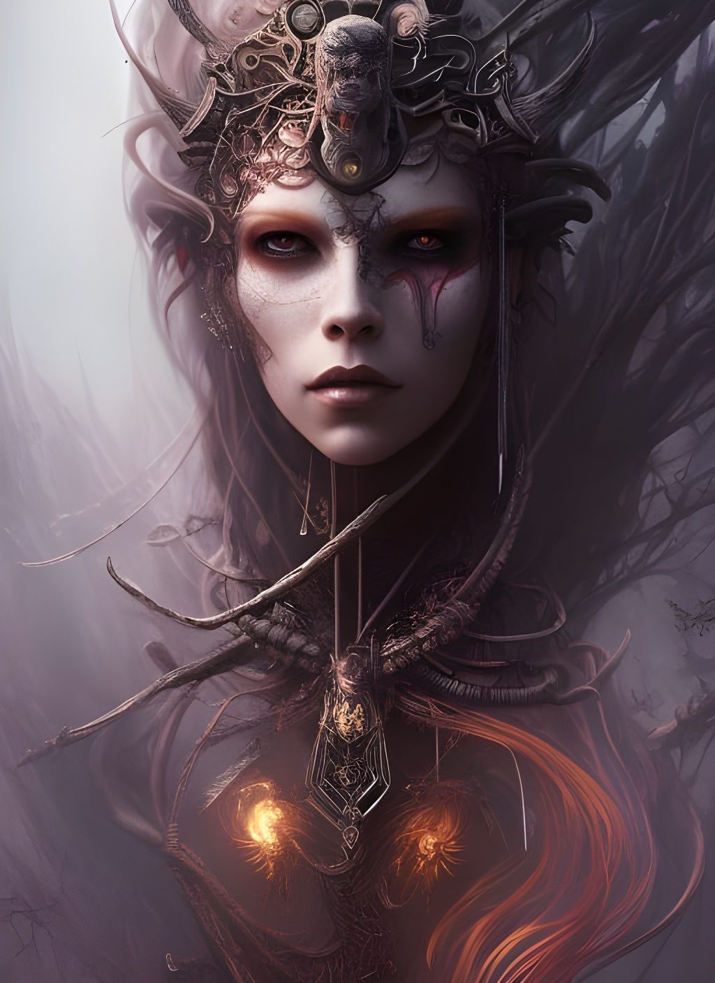 Elf Cyborg Digital Illustration in Sci-Fi Style