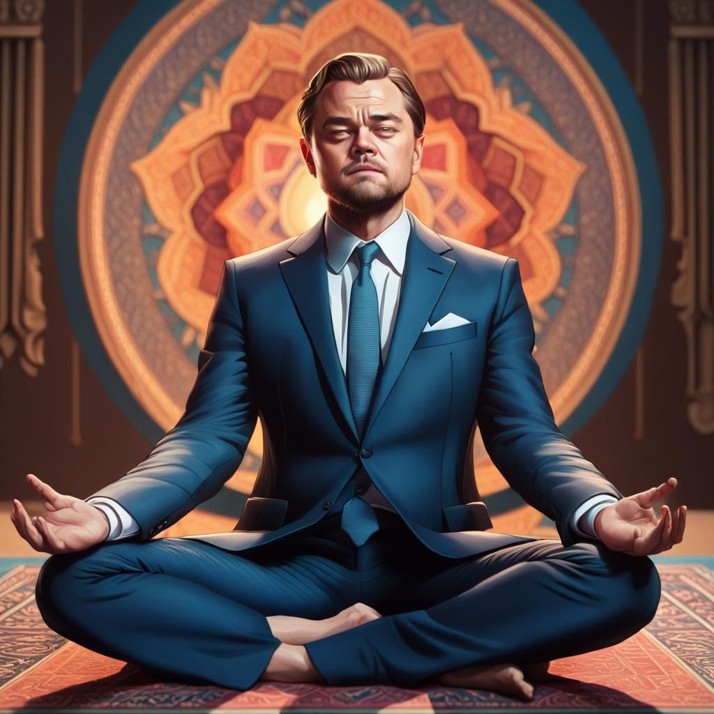 Leonardo DiCaprio Meditating: Cinematic 8K Portrait